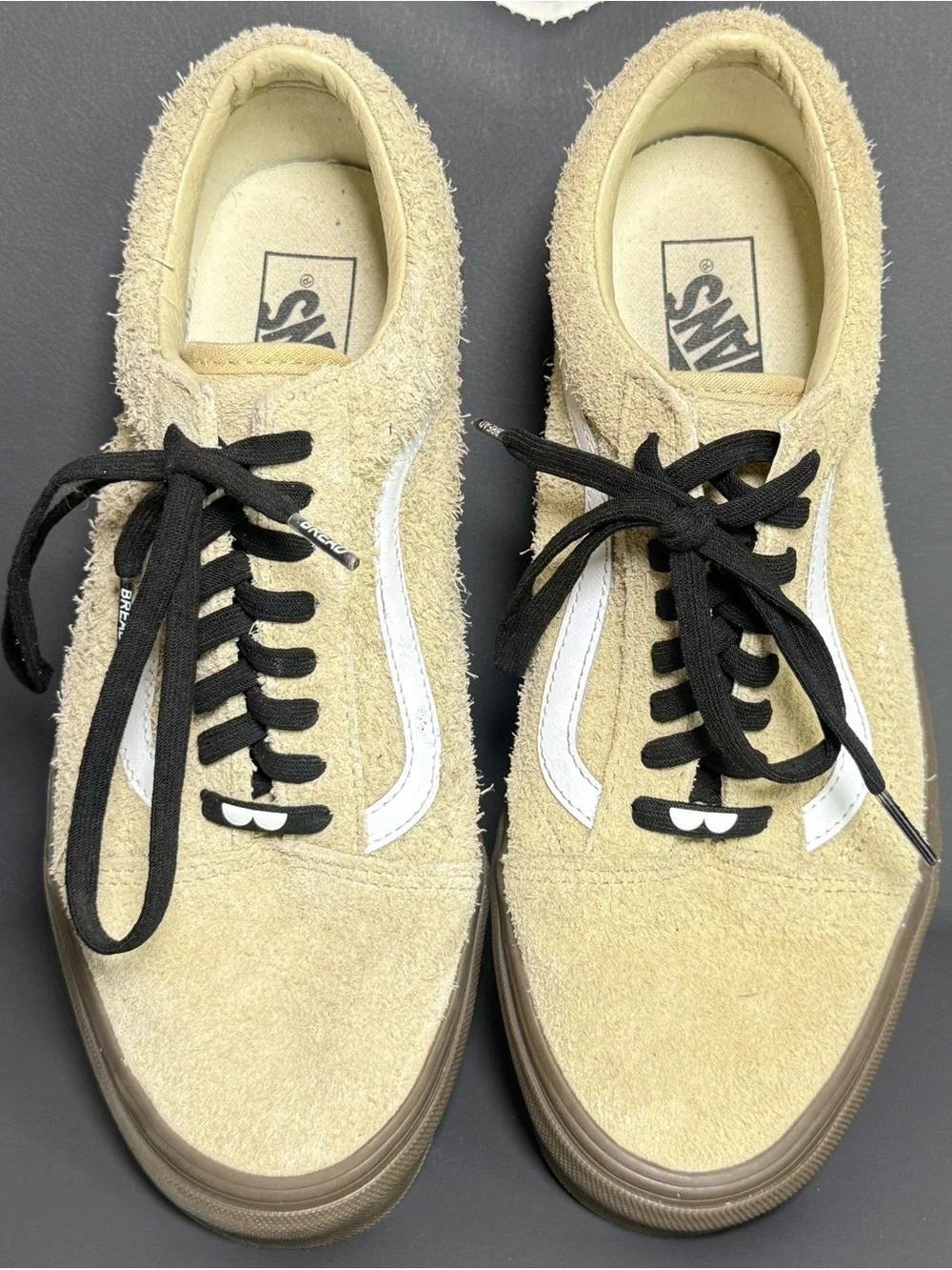 Vans Old Skool 'Hairy Suede' Low Top Sneakers Khaki M-9.5 | W-11